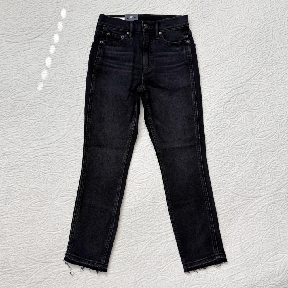 Gap Petite High Rise Vintage Slim Jeans, Black Wash Sz 23P